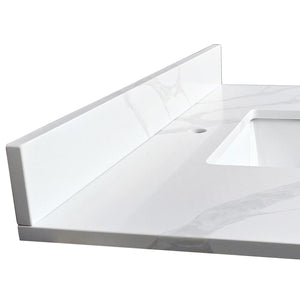 37-inch Quartz Bathroom Vanity Top with Undermount Single Bowl