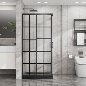 Goodyo Corner Shower Enclosure with Double Sliding Doors