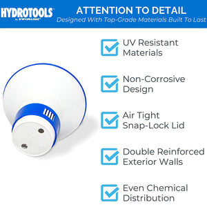 HydroTools 8715 Swimming Pool Mini Chlorine Tablet Floating Chemical Dispenser