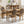 French Style Solid Wood Frame Antique Painting, Hand-Pulled Buckle Decoration Artificial Dining Chair With Nailhead Trim, Wood Legs