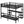 Queen Over Twin XL Metal Bunk Bed with Desk and Shelves