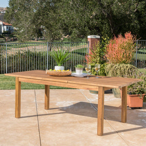 Wilson Expandable Dining Table With Slat Design - Teak Acacia Wood