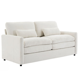 Cozy Upholstered Cushion Loveseat Sofa For Living Room