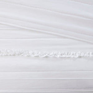 4 Piece Reversible Ruffle Quilt Set with Throw Pillow White King/Cal King