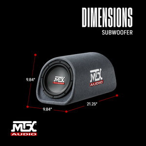 MTX AUDIO RT8PT 8" 240W Car Loaded Subwoofer Enclosure Amplified Tube Box Vented