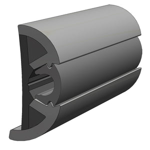 TACO SuproFlex Rub Rail Kit Gray w/Gray Insert - 2"H x 29/32"W x 80'L