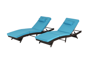 Outdoor Wicker Reclining Chair Set of 2