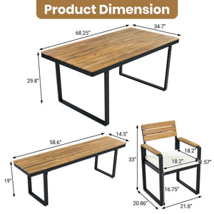 6-Piece Outdoor Dining Set with Acacia Wood