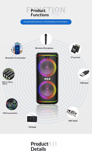 Wireless Bluetooth Speaker With Microphone