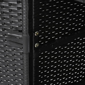 K&K 47.5"W Wicker Outdoor Storage Cabinet with Tempered Glass Top