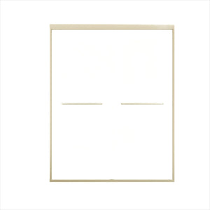 Double Sliding Shower Door, Semi-Frameless Bypass Bathroom Sliding Door With 1/4" (6 Mm) Tempered Glass For Walk-In Shower