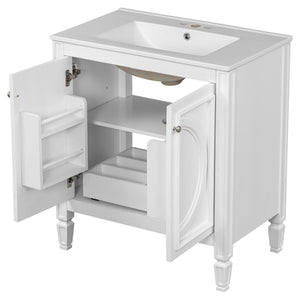 Double Sink Bathroom Vanity Set with Wall Mount Mirror Cabinet