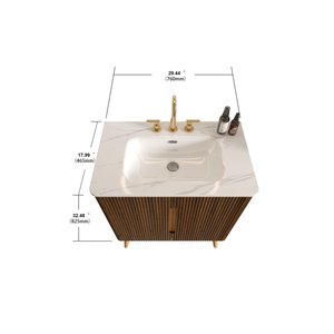 Etna 30"F Striped Bathroom Vanity