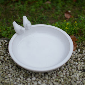 Handmade Ceramic Bird Bath - 11.8 Inch Glossy