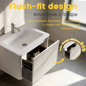 Etna 24" Striped Soft White Bathroom Vanity