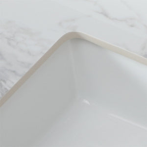 Elegant Bathroom Vanity Top With Rectangular Ceramic Sink And Backsplash