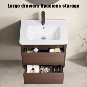 Wall Mounted Floating Bathroom Vanity With Sink And Cabinet