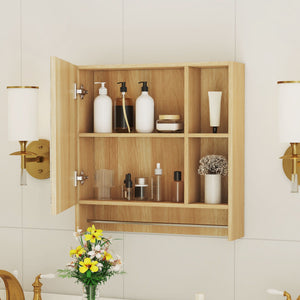 Bathroom Mirror Medicine Cabinet Wall Mounted With Shelves