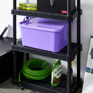 Life Story 55 Quart Stackable Storage Bin, Light Duty Container, Purple, 12 Pack