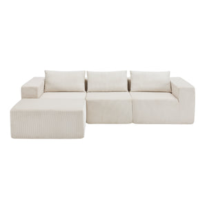 107" Compressed Sectional Sofa (Beige)