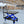 Hydraulic Lift Trolley, 500 Lbs Capacity, With 4 Wheels, For Material Handling And Transportation - Black / Blue