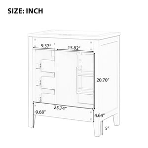 30" Bathroom Vanity Without Sink, Cabinet Base Only, Bathroom Cabinet With Drawers - Green