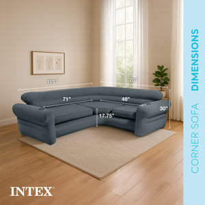 Intex Air Pump w/ 3 Nozzles (2 Pack) w/ Intex Inflatable Couch w/ Cupholders