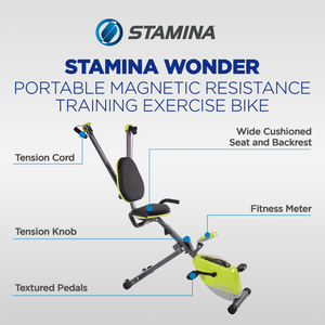 Stamina Wonder Stationary Portable Magnetic Resistance Training Exercise Bike