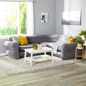 Intex Inflatable Corner Sectional Sofa with 120V Quick Fill AC Electric Air Pump