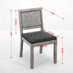 Farmhouse Rattan Dining Chairs Set of 2
