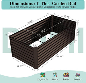 6x3x2 ft Galvanized Raised Garden Bed