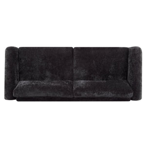 89"L Sofa with Chenille Fabric and Wooden Legs