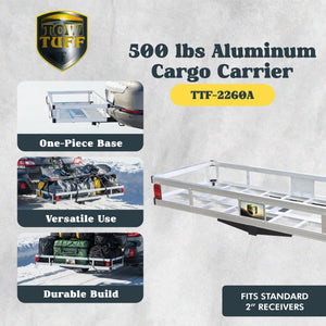 Tow Tuff TTF-2260A 60" 500 Pound Aluminum Camping Gear or Luggage Cargo Carrier - TRAPSKI