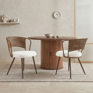 Farmhouse Style Wicker Dining Chair