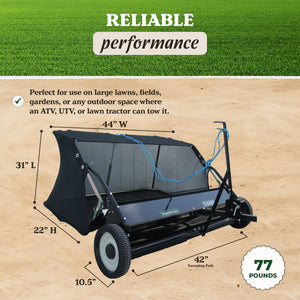 Yard Tuff 42" Quick Assembly Tow Style Lawn Sweeper for Debris, Leaves, & More - TRAPSKI