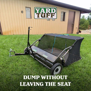 Yard Tuff 42" Quick Assembly Tow Style Lawn Sweeper for Debris, Leaves, & More - TRAPSKI
