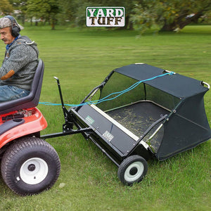 Yard Tuff 42" Quick Assembly Tow Style Lawn Sweeper for Debris, Leaves, & More - TRAPSKI