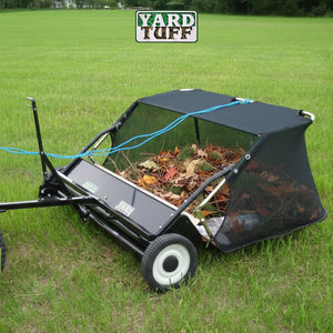 Yard Tuff 42" Quick Assembly Tow Style Lawn Sweeper for Debris, Leaves, & More - TRAPSKI