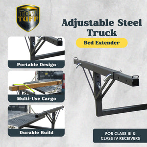 Tow Tuff Adjustable Steel Truck Bed Extender for Class III & Class IV Receivers - TRAPSKI