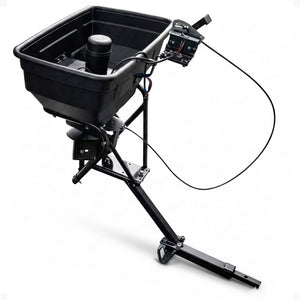 Field Tuff 12V ATV Hitch Mount Receiver 125 lb Grass, Seed, Fertilizer Spreader