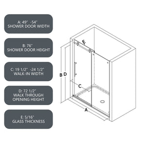 5476 Tempered Glass Shower Door