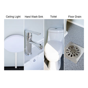 Portable Toilet Cabin - Outdoor Shower Room with Shower, Lights, Sink, and Ventilation Fan
