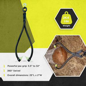 Timber Tuff TMW-04SS 32 In. Forestry Logging Swivel Grab Dragging Skidding Tongs