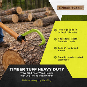 Timber Tuff TMW-30 4 Ft. Wood Handle Logging Forestry Log Rolling Cant Hook Tool - TRAPSKI