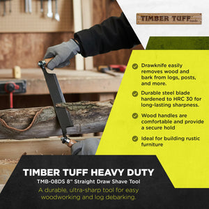 Timber Tuff 8" Straight Wood Blade Draw Shave Knife Woodworking Tool, TMB-08DS - TRAPSKI