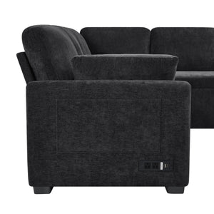 Convertible U-Shaped Sectional Sofa Bed With Reversible Chaise