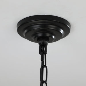 18' Modern 8-Light Black & Chrome Geometric Pendant Chandelier