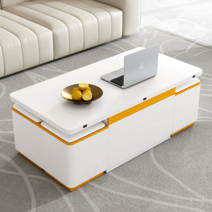 Lift Top Coffee Table With 4 Storage Stools