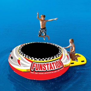 Sportsstuff Funstation 10' PVC Inflatable Water Trampoline Kids Jump Bouncer - TRAPSKI