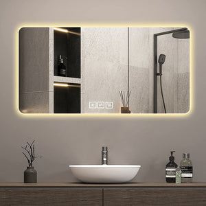 28"x60" Frameless LED Bathroom Mirror with Demist Function